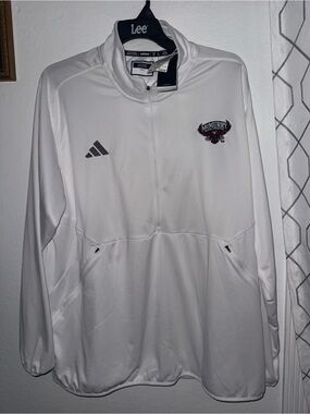 adidas White 1/4 Zip Pullover with Subtle Branding